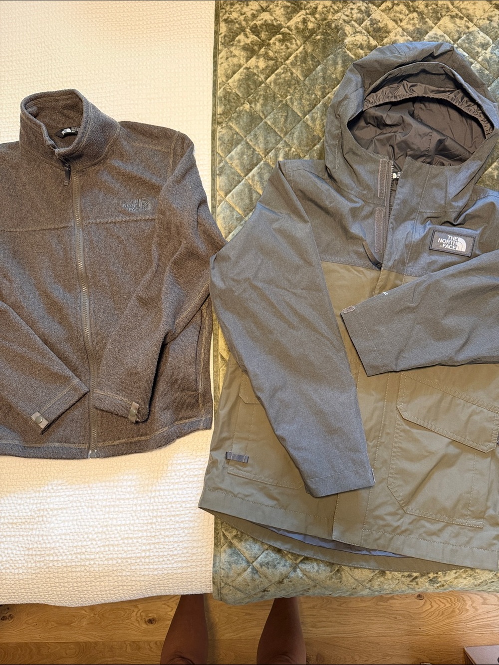 The North Face Kids Olive Brown and Dark Brown Performance Jacket Set